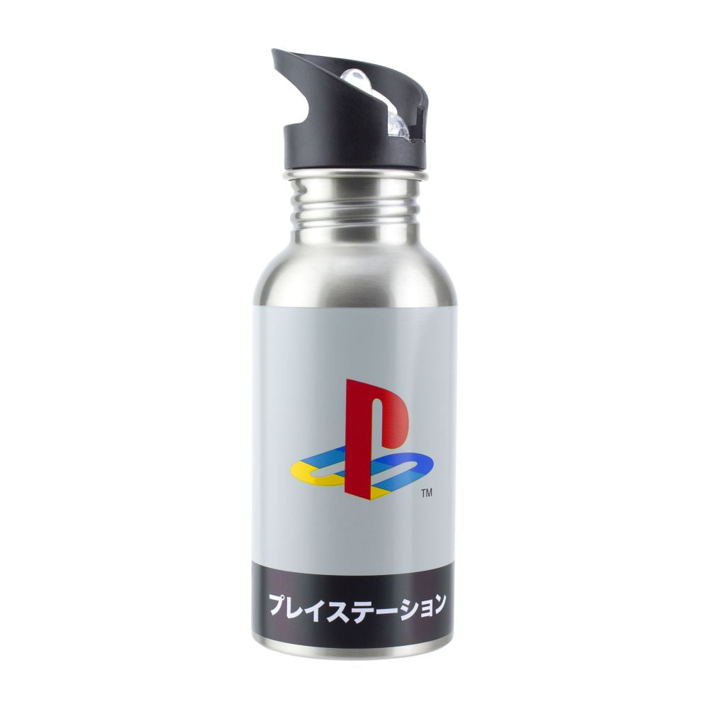 Paladone Playstation Heritage Metal Water Bottle (with Straw) (480ml) (PP8977PS)