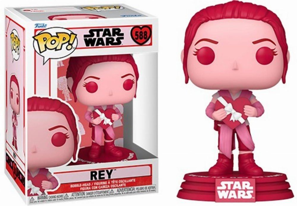 Funko Pop! Disney Star Wars: Valentines S3 - Rey #588 Bobble-Head Vinyl Figure