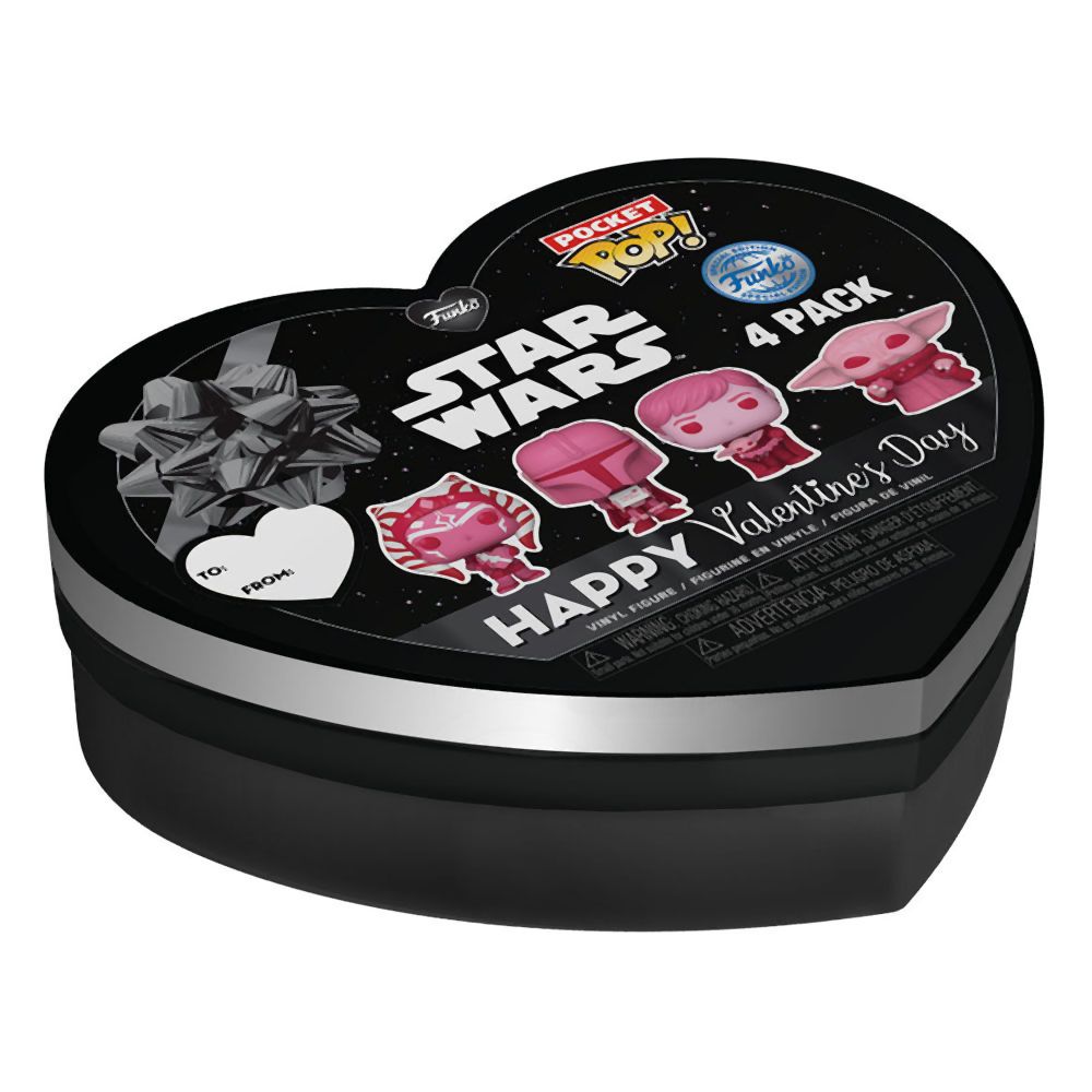 Funko 4-Pack Pocket Pop! Disney Star Wars - The Mandalorian Happy Valentine's Day Box Vinyl Figures Keychain