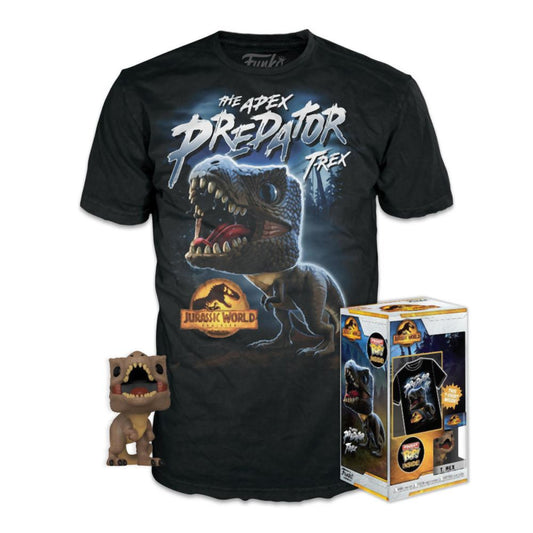 Funko Pocket Pop! & Tee (Child): Jurassic World Dominion - T-Rex Vinyl Figure and T Shirt (S)