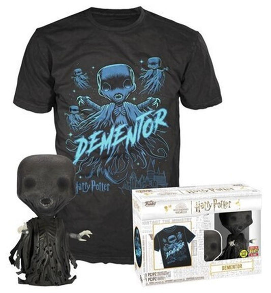 Funko Pop! & Tee (Adult): Harry Potter - Dementor (Glows in the Dark) Vinyl Figure and T-Shirt (M)