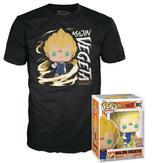 Funko Pop! & Tees (Adult): Dragon Ball Z - Majin Vegeta (Glows in the Dark) Vinyl Figure and T-Shirt (M)