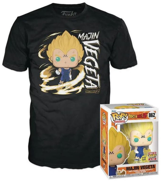 Funko Pop! & Tees (Adult): Dragon Ball Z - Majin Vegeta (Glows in the Dark) Vinyl Figure and T-Shirt (XL)