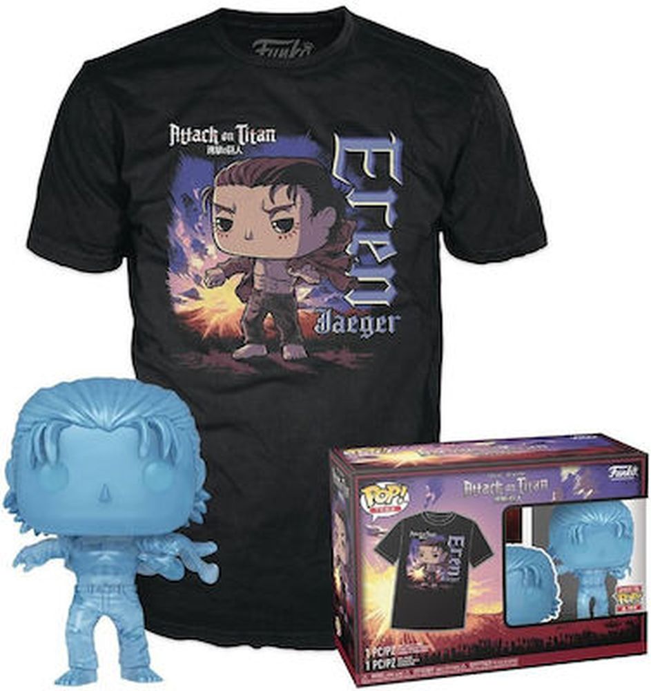 Funko Pop! & Tee (Adult): Attack on Titan Final Season - Eren Jaeger (with Marks) Vinyl Figure and T-Shirt (M)