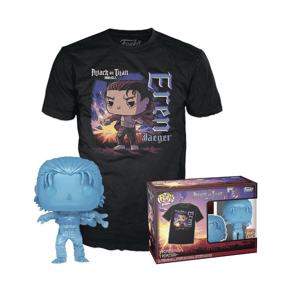 Funko Pop! & Tee (Adult): Attack on Titan Final Season - Eren Jaeger (with Marks) Vinyl Figure and T-Shirt (S)