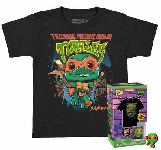 Funko Pocket Pop! & Tee (Child): Teenage Mutant Ninja Turtles Mutant Mayhem - Michelangelo Vinyl Figure and T-Shirt (L)