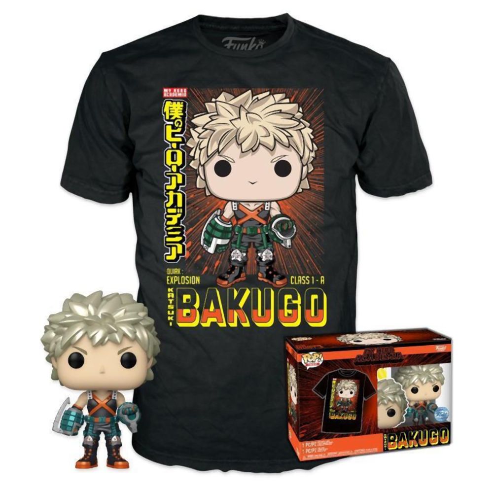 Funko Pop! & Tee (Adult): My Hero Academia - Katsuki Bakugo (Metallic) (Special Edition) Vinyl Figure & T-Shirt (M)