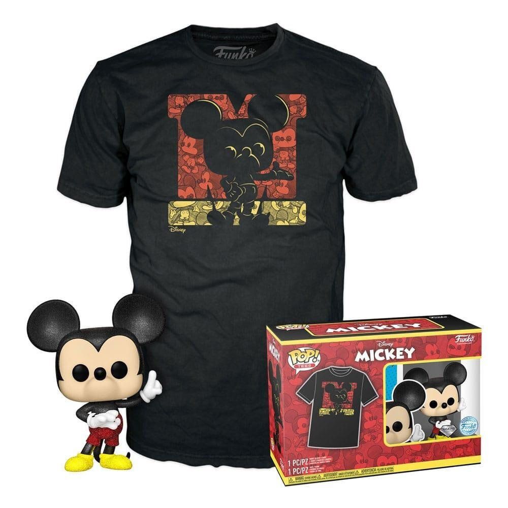 Funko Pop! & Tees (Adult): Disney - Mickey Mouse (Diamond Collection) (Special Edition) Vinyl Figure & T-Shirt (XL)