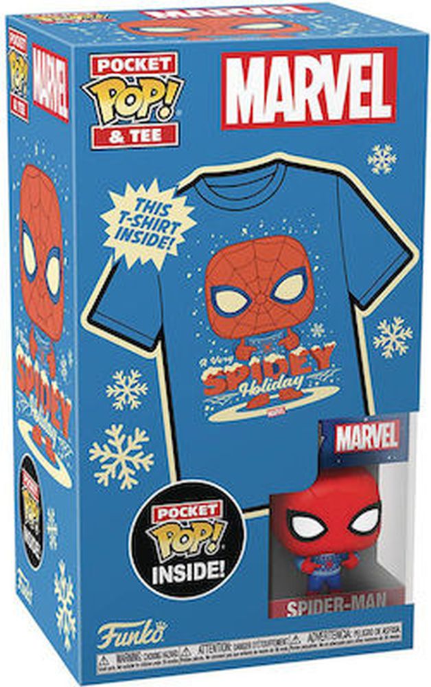 Funko Pocket Pop! & Tee (Child): Marvel - Holiday Spiderman Vinyl Figure & T-Shirt (M)