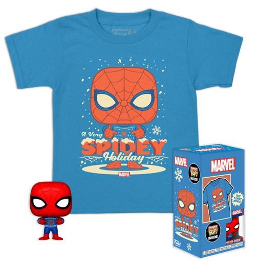 Funko Pocket Pop! & Tee (Child): Marvel - Holiday Spiderman Vinyl Figure & T-Shirt (L)