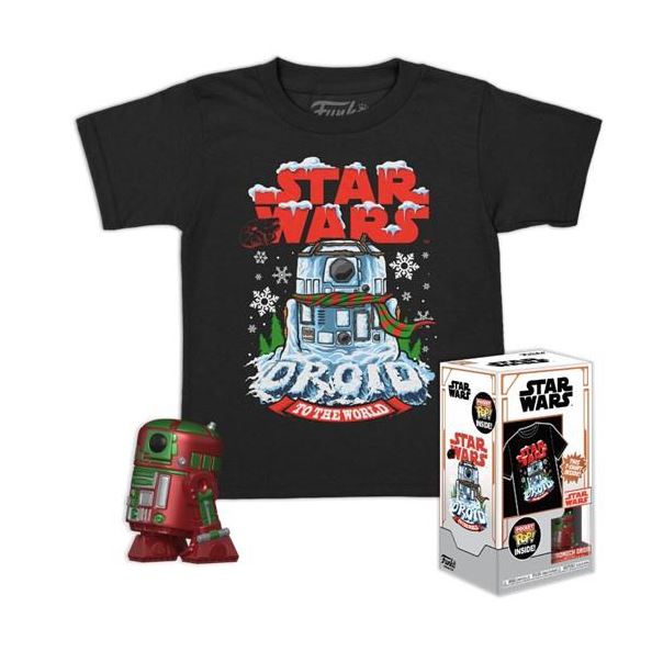 Funko Pocket Pop! & Tee (Child) Disney: Star Wars - Holiday R2-D2 (Metallic) Vinyl Figure & T-Shirt (M)