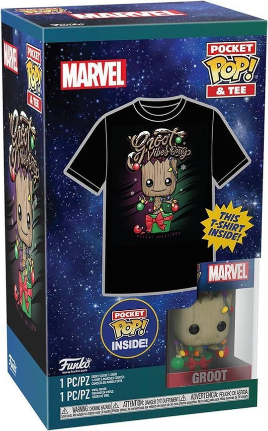 Funko Pocket Pop! & Tee (Child): Guardians of the Galaxy - Holiday Groot Vinyl Figure & T-Shirt (XL)