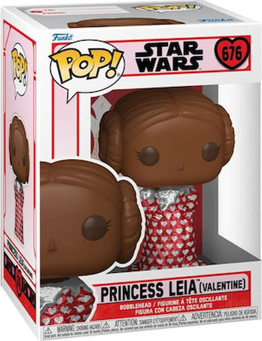 Funko Pop! Disney: Star Wars Valentine's Day 2024 - Princess Leia (Valentine Chocolate) #676 Bobble-Head Vinyl Figure