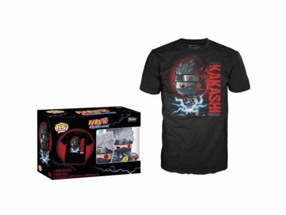 Funko Pop! & Tee (Adult): Naruto Shippuden - Kakashi (Glows in the Dark) (Special Edition) Vinyl Figure & T-Shirt (L)