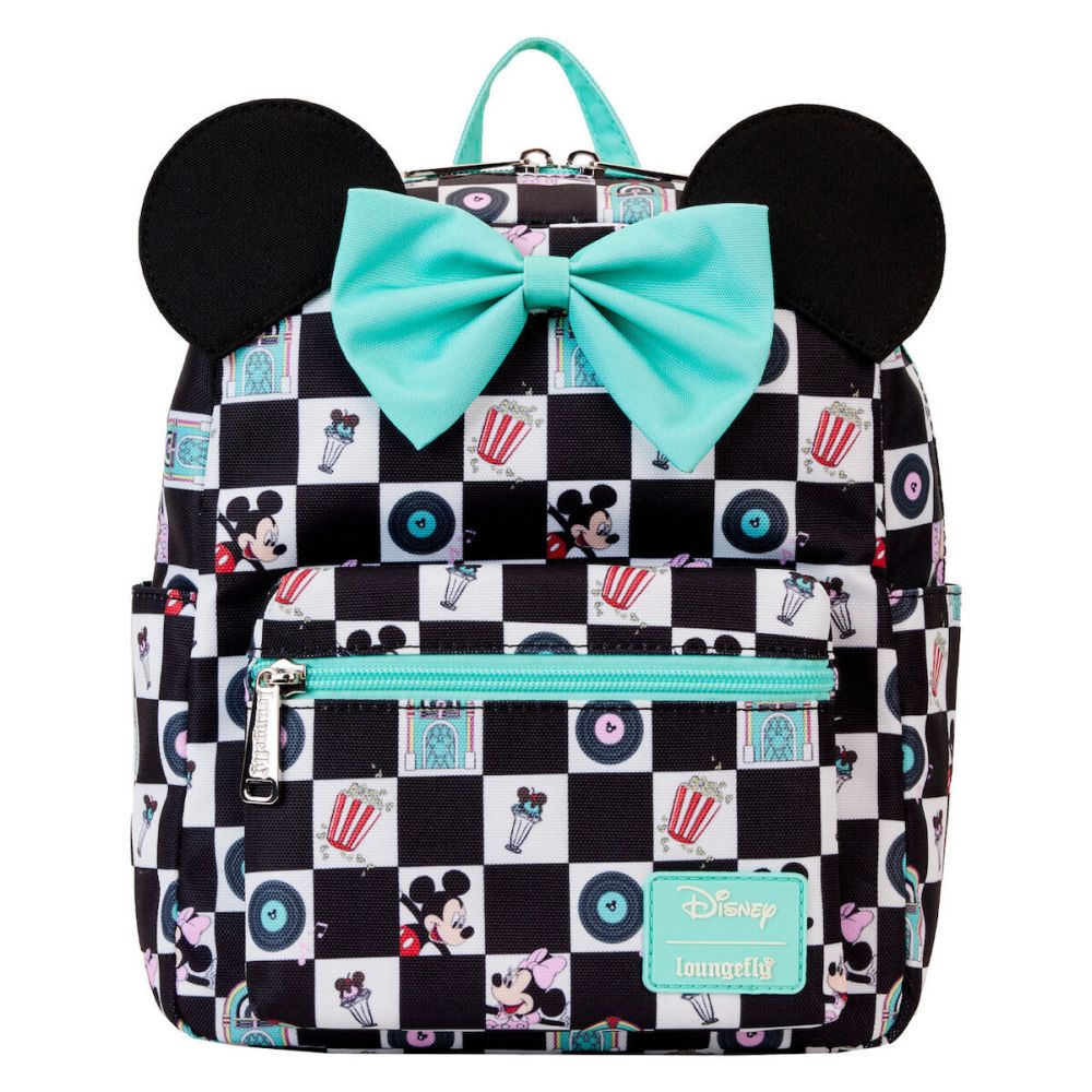 Loungefly Disney: Mickey & Minnie - Date Night Diner Aop Nylon Mini Backpack (WDBK3463)