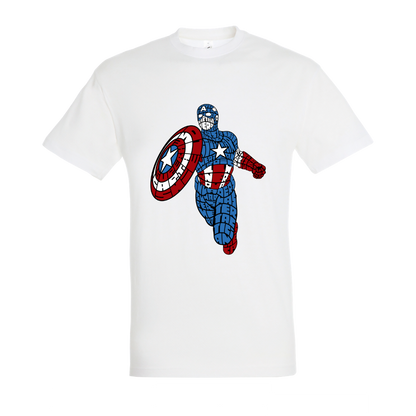 T-shirt με ψηφιδωτή σταμπα Typograhy Captain America