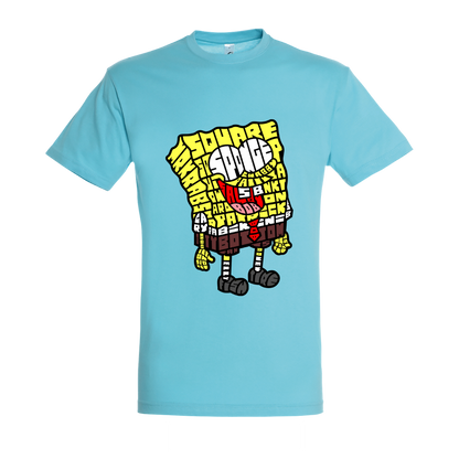 T-shirt με ψηφιδωτή σταμπα Typograhy Spongebob