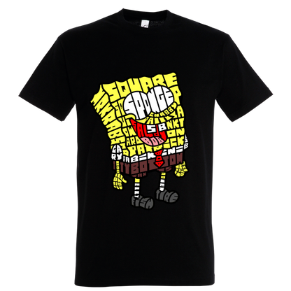 T-shirt με ψηφιδωτή σταμπα Typograhy Spongebob