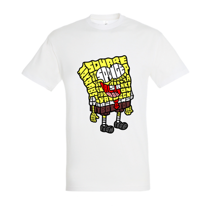 T-shirt με ψηφιδωτή σταμπα Typograhy Spongebob