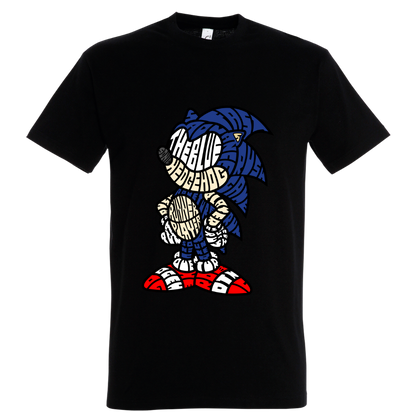 T-shirt με ψηφιδωτή σταμπα Typograhy Sonic