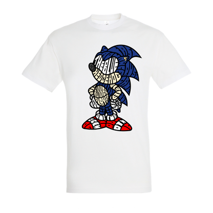 T-shirt με ψηφιδωτή σταμπα Typograhy Sonic