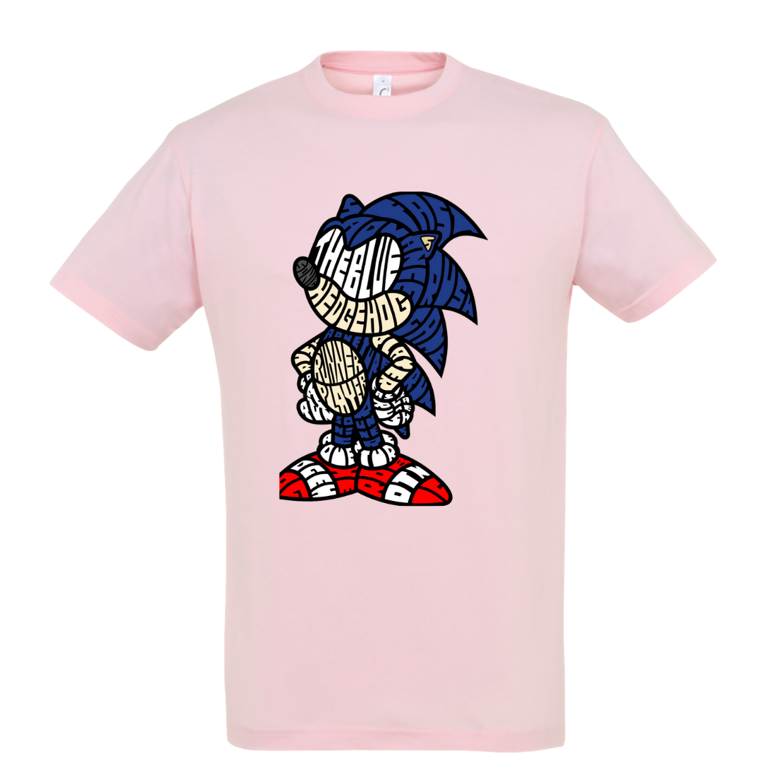 T-shirt με ψηφιδωτή σταμπα Typograhy Sonic