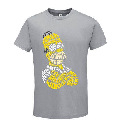 T-shirt με ψηφιδωτή σταμπα Typograhy Simpson Homer