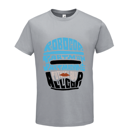 T-shirt με ψηφιδωτή σταμπα Typograhy robocop