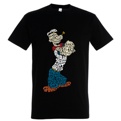 T-shirt με ψηφιδωτή σταμπα Typograhy Popeye