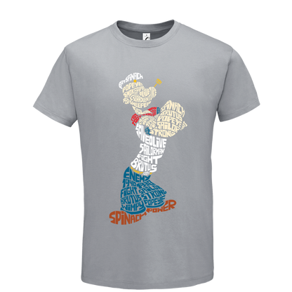 T-shirt με ψηφιδωτή σταμπα Typograhy Popeye