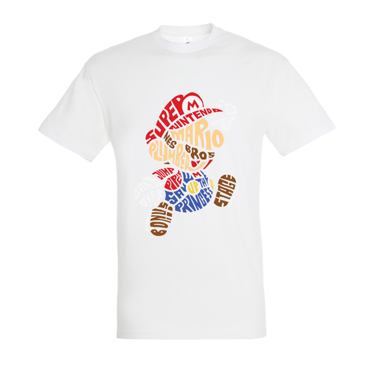 T-shirt με ψηφιδωτή σταμπα Typograhy Super Mario