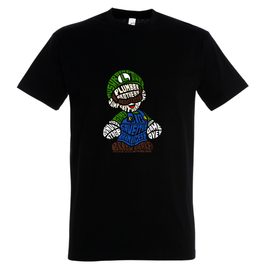 T-shirt με ψηφιδωτή σταμπα Typograhy Super Mario LUIGI