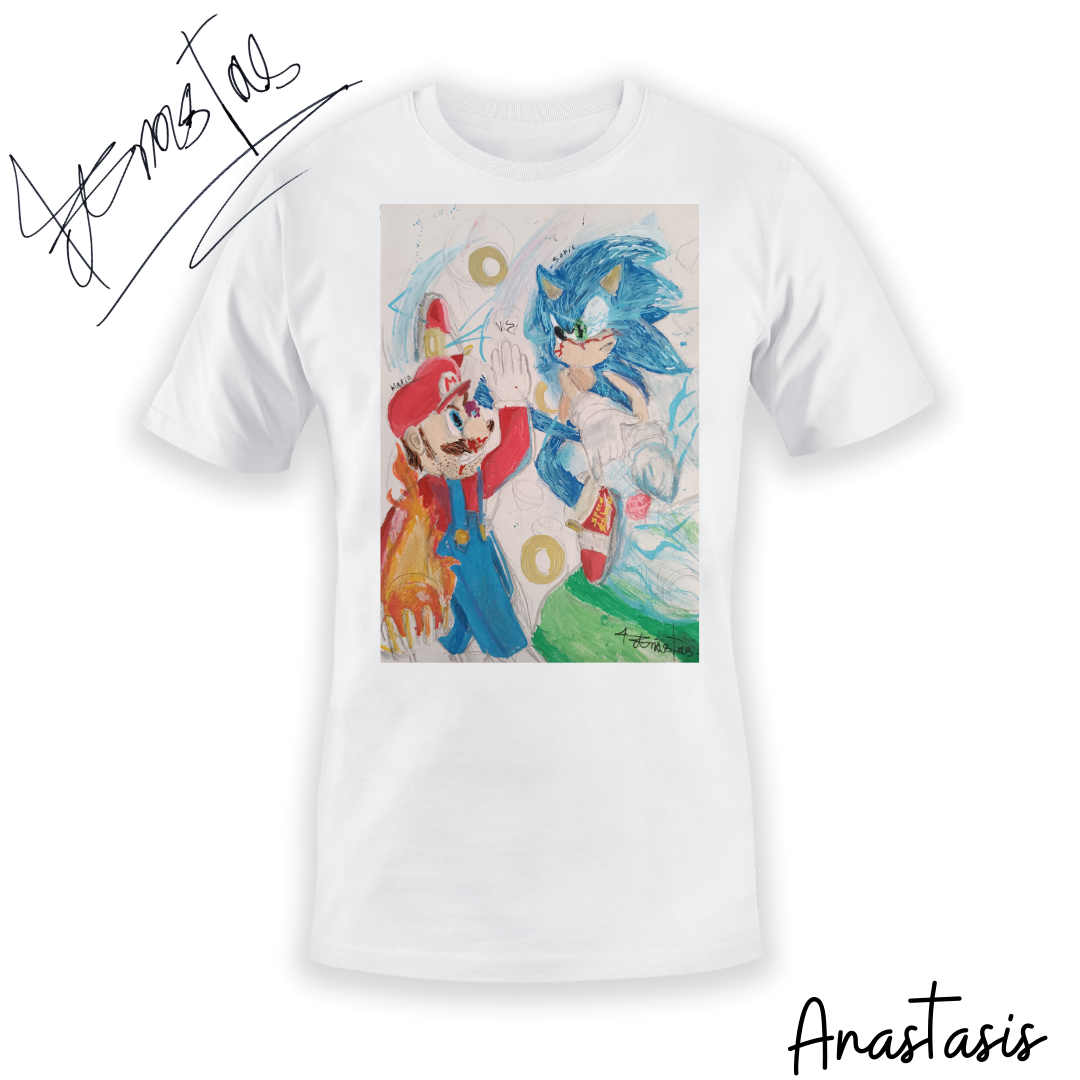 Τ-shirt  By Anastasis sonic vs mario