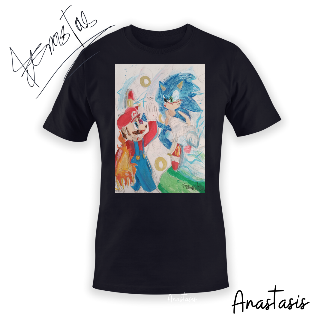 Τ-shirt  By Anastasis sonic vs mario