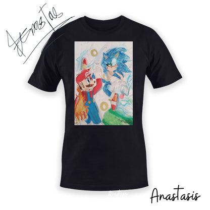 Τ-shirt  By Anastasis sonic vs mario