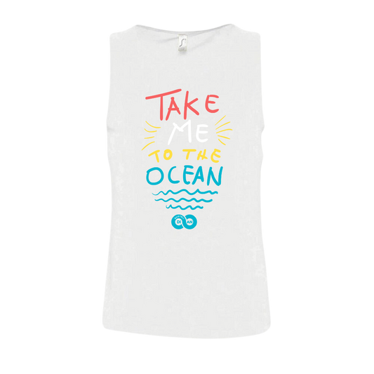 Τshirt Αμάνικο Αντρικό Λευκό Summer Take me to the ocean