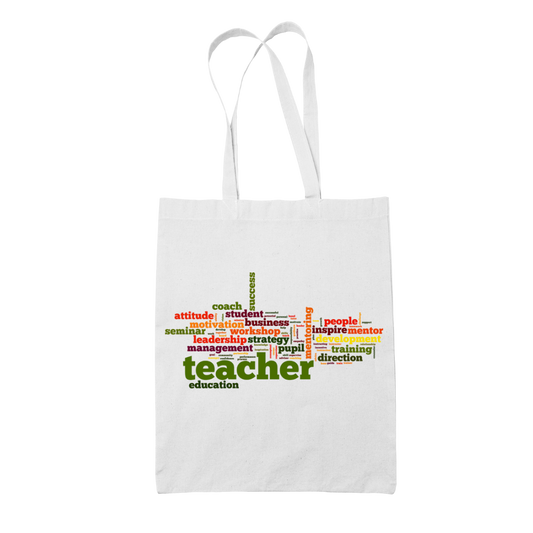 Tote bag τσάντα λευκή για δασκάλες "Teacher motivation"