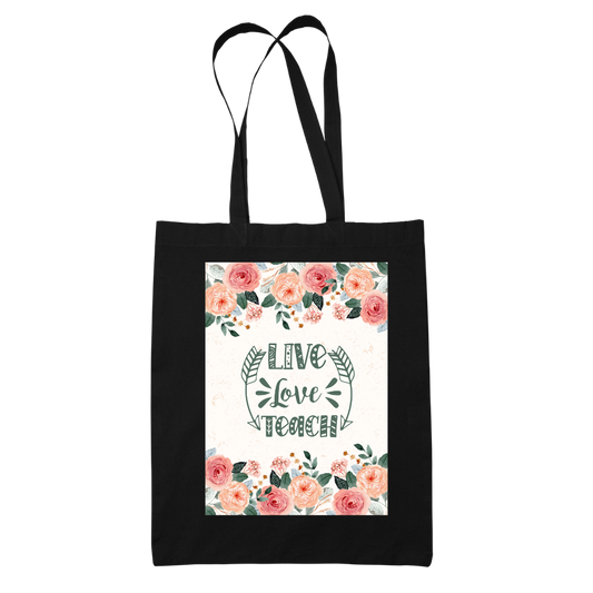 Tote bag τσάντα μάυρη πάνινη βαμβακερή για δασκάλες "So Long School Hello Summer"