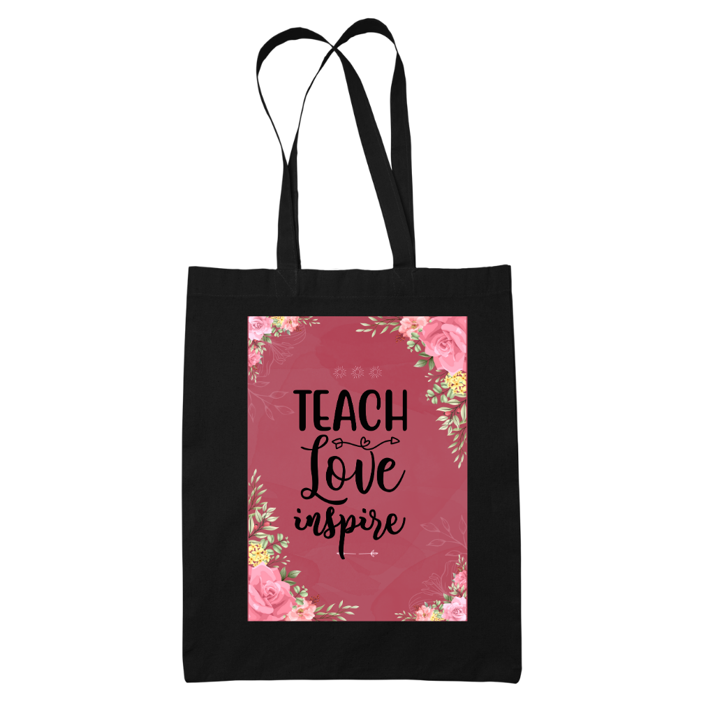 Στάμπα για δασκάλες "Teach Love Inspire Floral Pink" σε προϊον της επιλογής σας (505-20131)