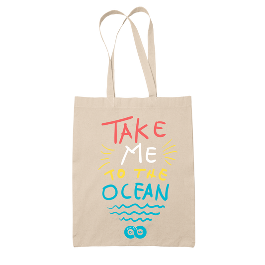 Tote bag τσάντα μάυρη πάνινη βαμβακερή Summer Take me to the ocean