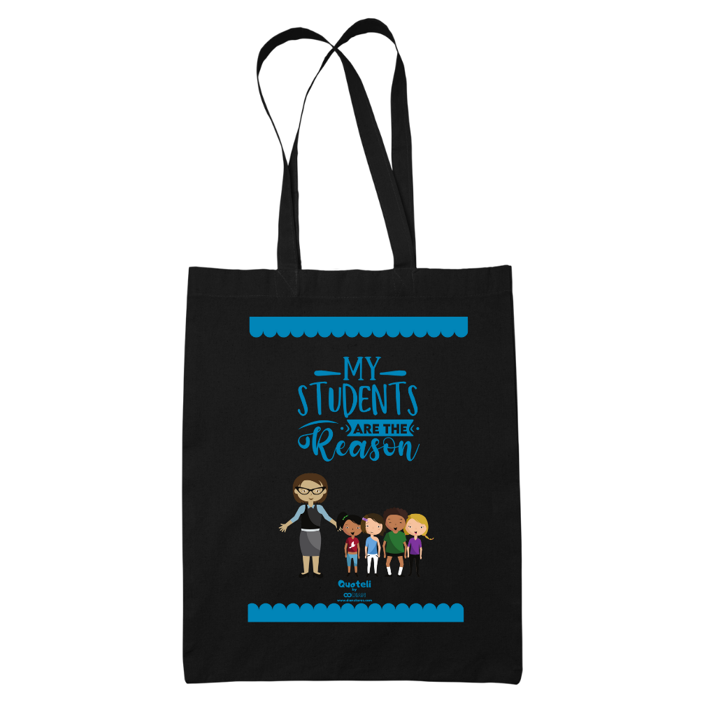 Tote bag τσάντα μπεζ βαμβακέρη πάνινη για δασκάλες "My Students are the reason"