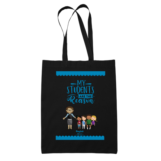 Tote bag τσάντα μπεζ βαμβακέρη πάνινη για δασκάλες "My Students are the reason"