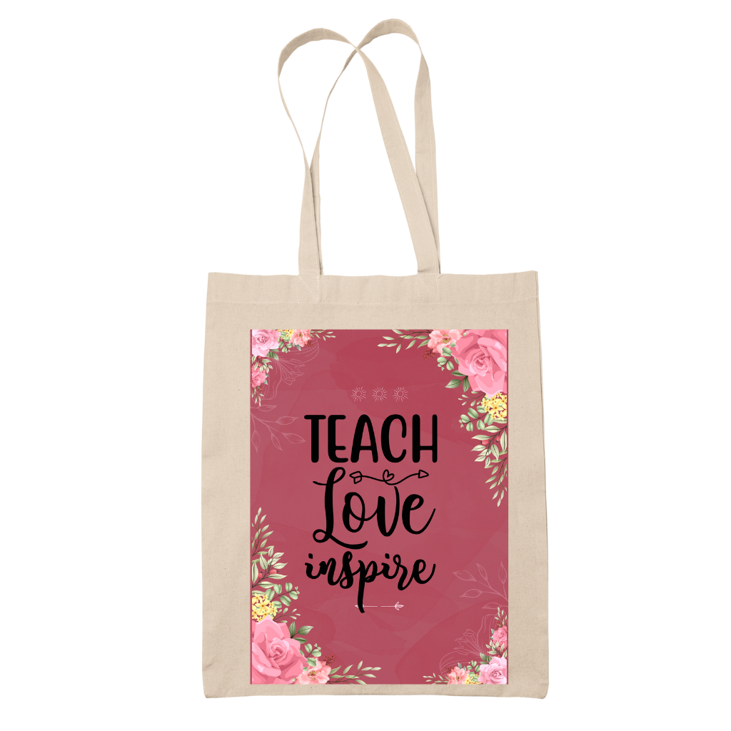 Στάμπα για δασκάλες "Teach Love Inspire Floral Pink" σε προϊον της επιλογής σας (505-20131)