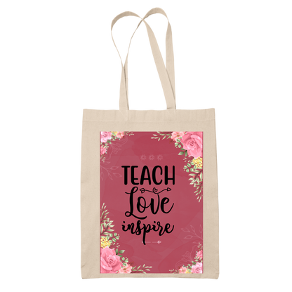 Στάμπα για δασκάλες "Teach Love Inspire Floral Pink" σε προϊον της επιλογής σας (505-20131)