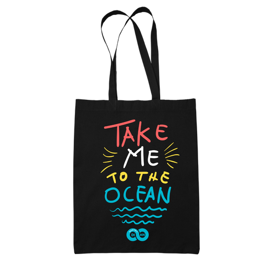 Tote bag τσάντα μπεζ βαμβακέρη πάνινη Summer Take me to the ocean