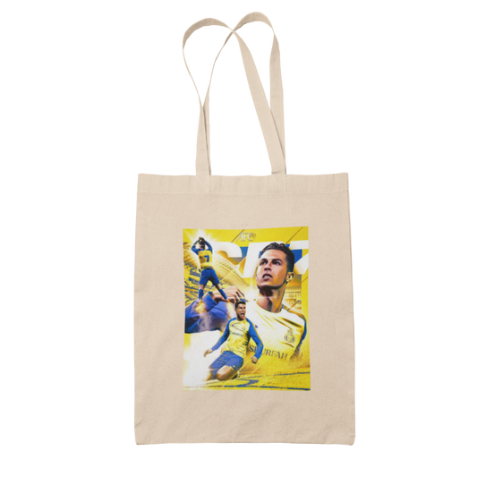 Tote bag τσάντα βαμβακέρη μάυρη Ronaldo Nassr