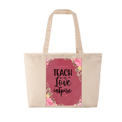 Στάμπα για δασκάλες "Teach Love Inspire Floral Pink" σε προϊον της επιλογής σας (505-20131)