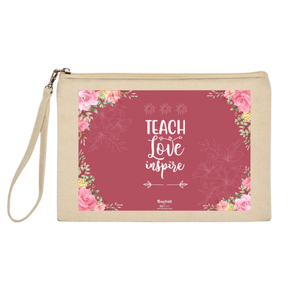 Στάμπα για δασκάλες "Teach Love Inspire Floral Pink" σε προϊον της επιλογής σας (505-20131)