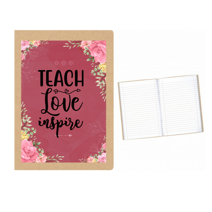 Στάμπα για δασκάλες "Teach Love Inspire Floral Pink" σε προϊον της επιλογής σας (505-20131)