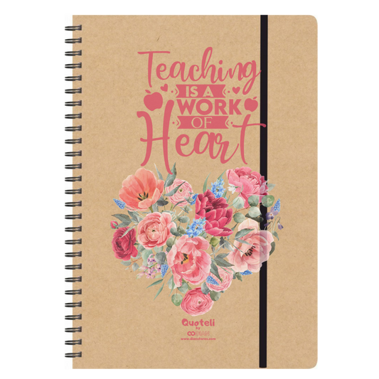 Τετράδιο σπιράλ για δασκάλες "Teaching is a work of Heart Floral"